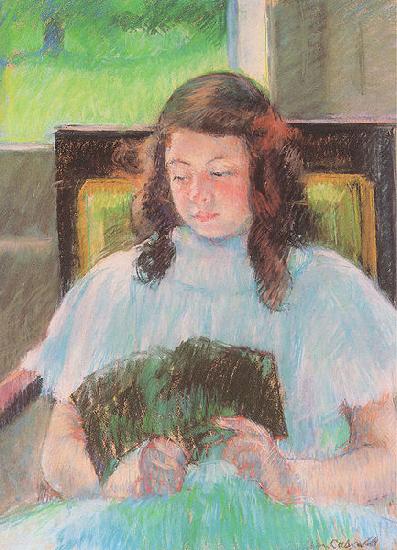 Mary Cassatt Young Girl Reading oil painting image